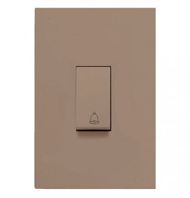 Conjunto Pulsador de Campainha Vertical 4x2 - RECTA FENDI SATIN FOSCO